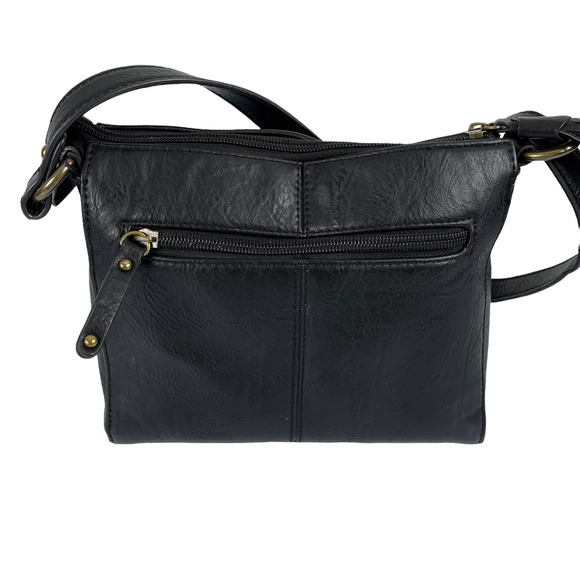 B.O.C. Black leather Crossbody Handbag - Picture 7 of 12